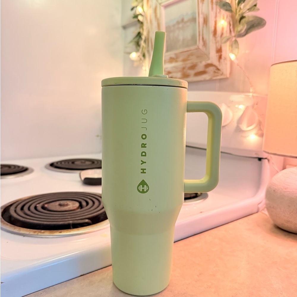 SOLD 🏷️ HydroJug Mint Green Tumbler with Straw